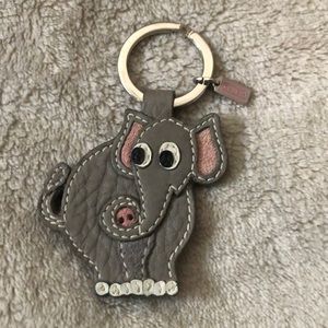 Coach Leather Elephant Key Fob